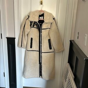 BDG Cream and Black Teddy Jacket